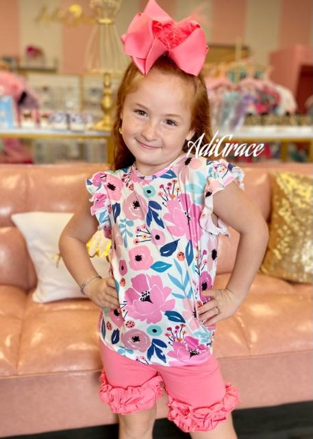 Pink Ruffle Shorts