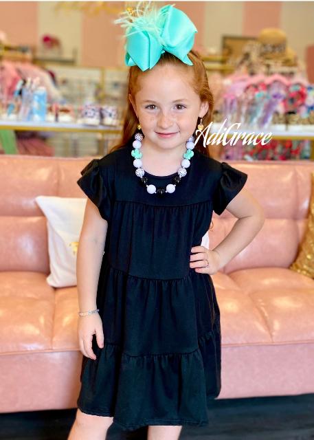 Mommy and Me Black Ruffle Dress- KIDS
