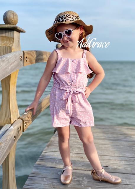 Pink Polka Dot Romper