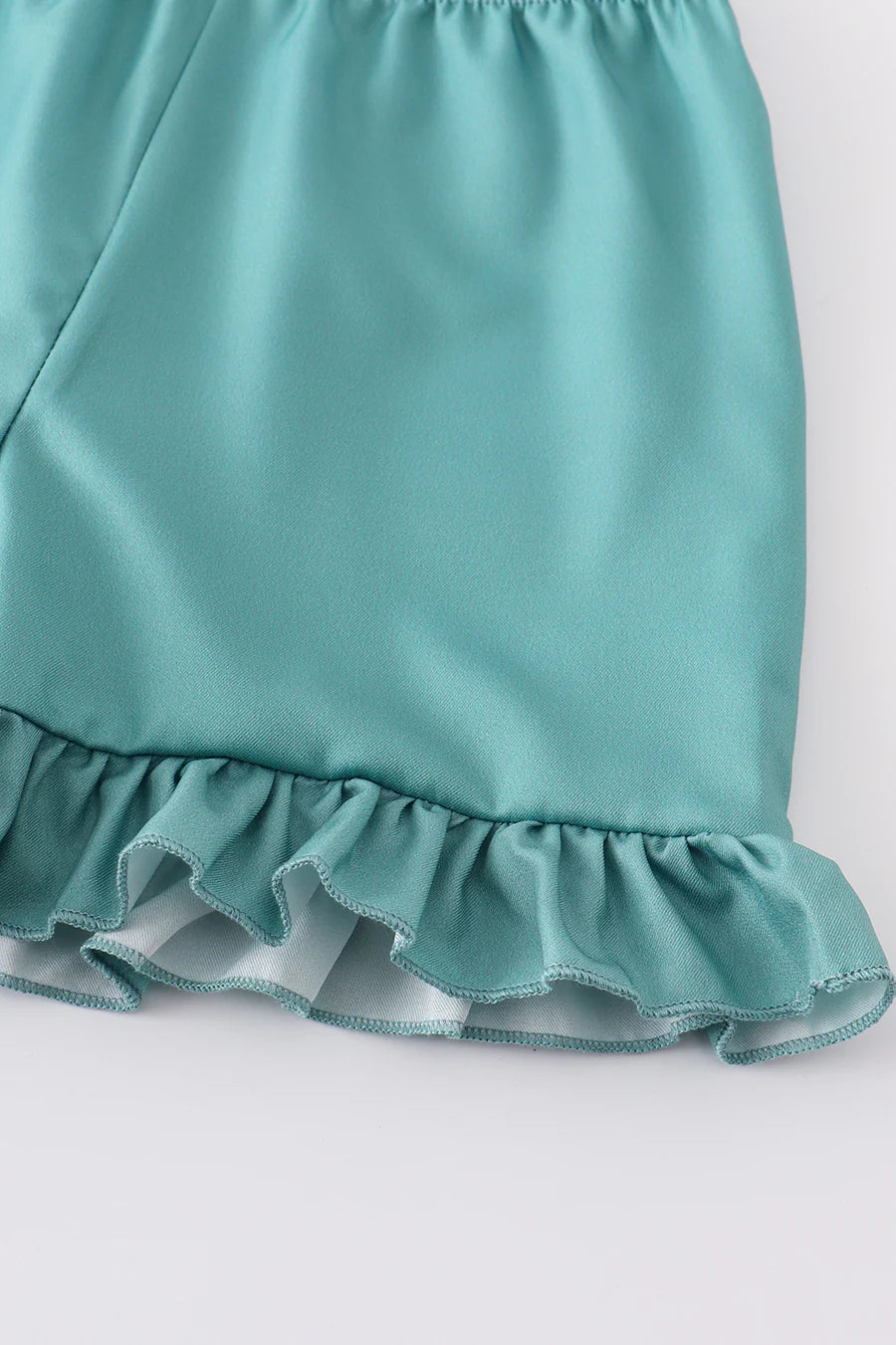 Green Floral Ruffle Shorts Set