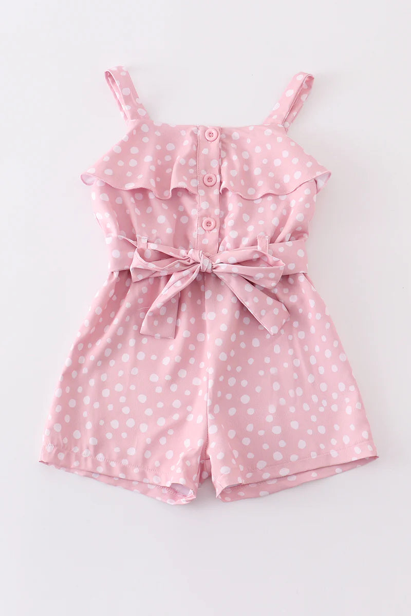 Pink Polka Dot Romper