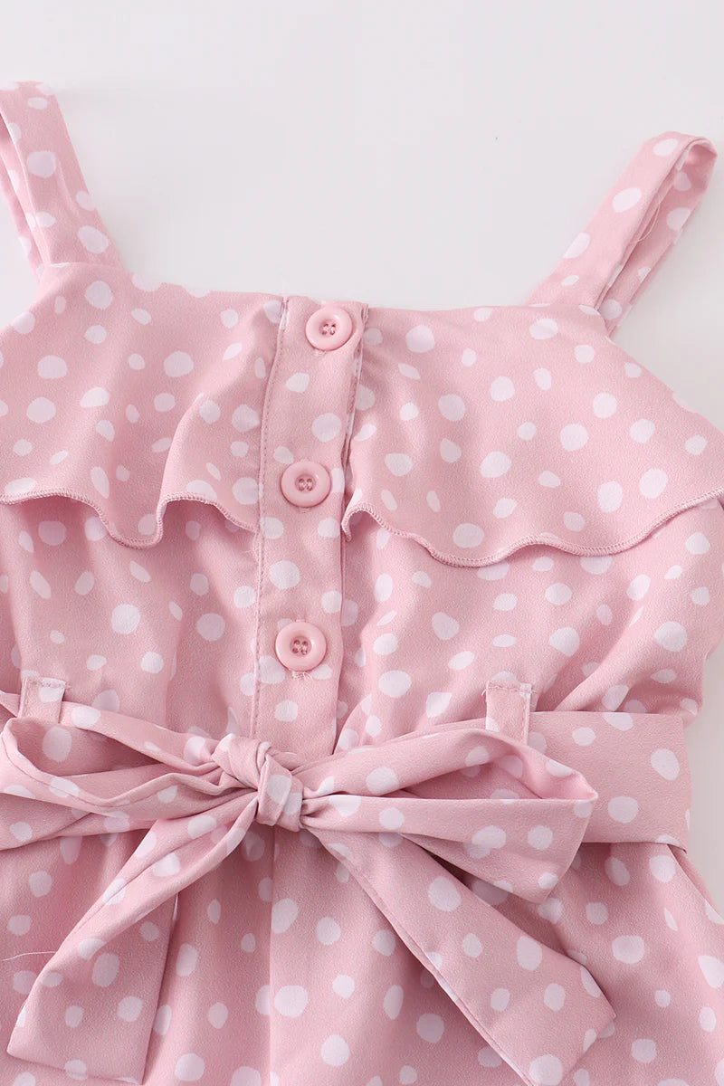 Pink Polka Dot Romper