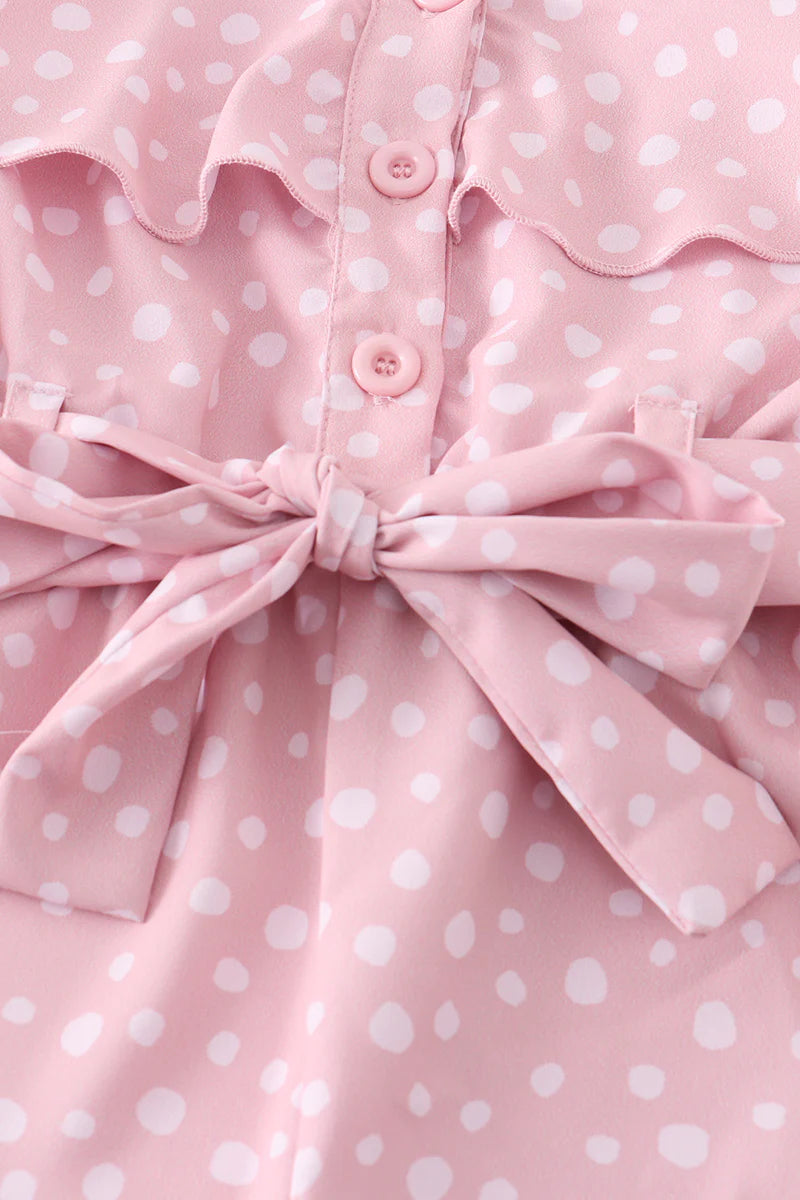 Pink Polka Dot Romper