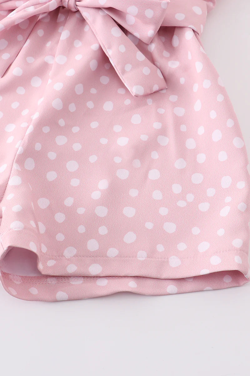 Pink Polka Dot Romper