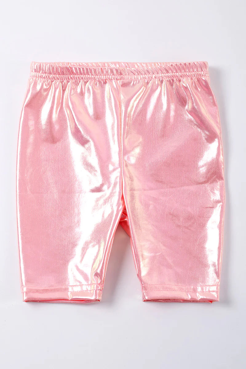 Metallic Pink Biker Shorts