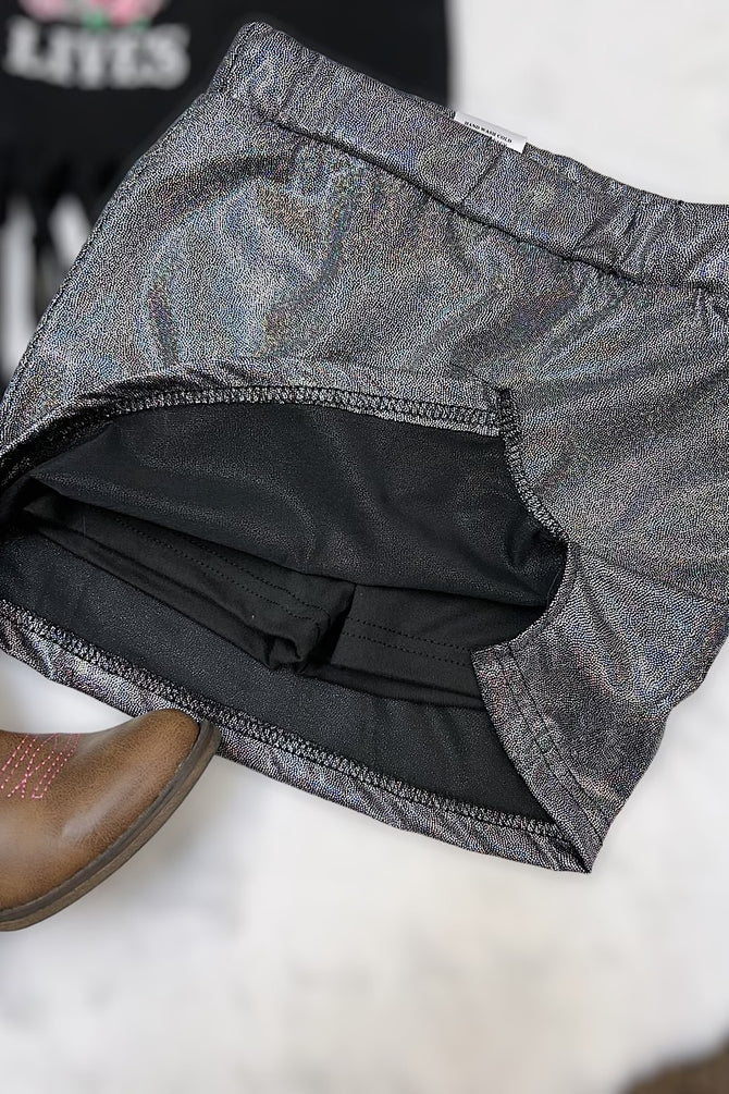 Black Shimmer Skort