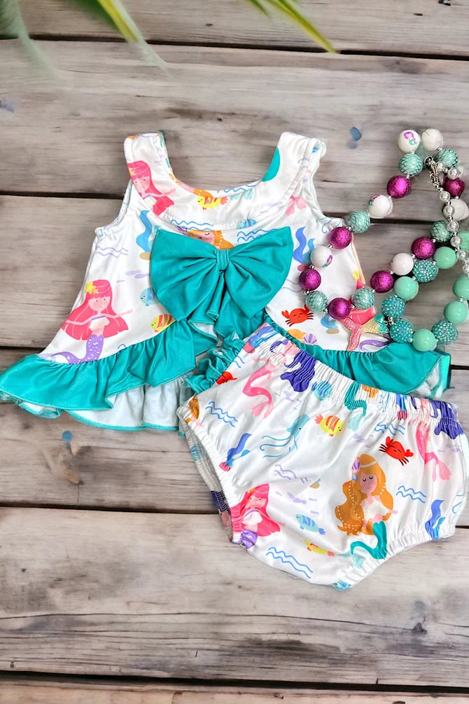 Mermaid Swing Tank Set with Ruffled Bloomers