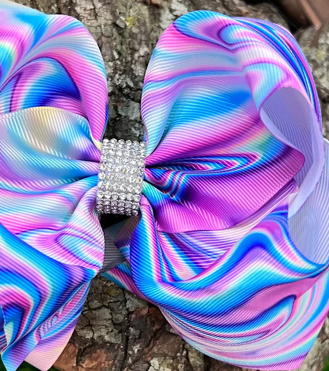 Purple Marbled Double Layer Bow