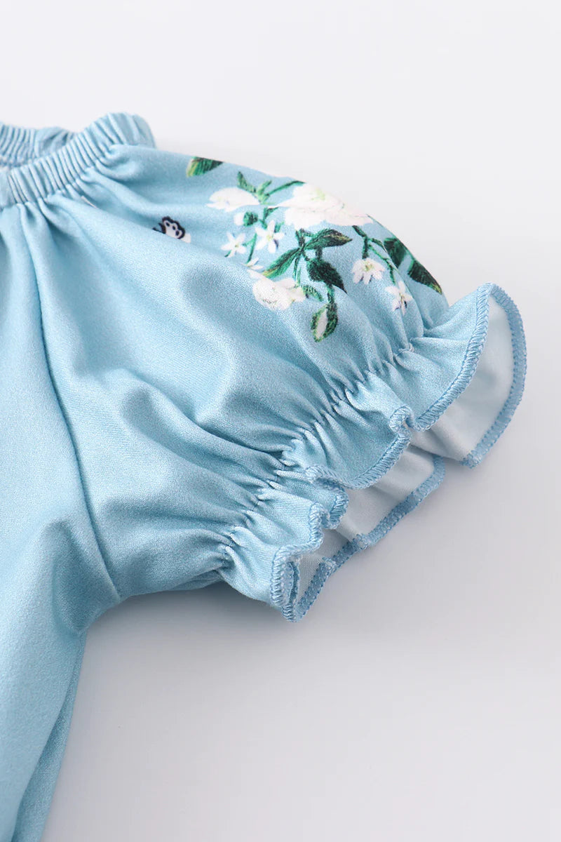 Blue Floral Romper