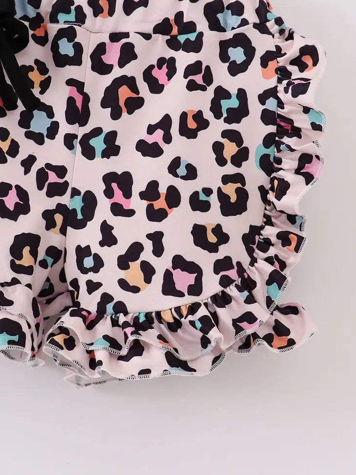 Leopard Pencil Shorts Set