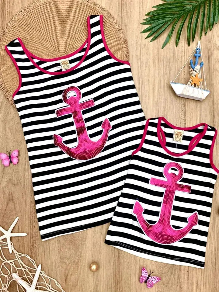 Mom and Me Sequin Anchor Tank Top - Kids