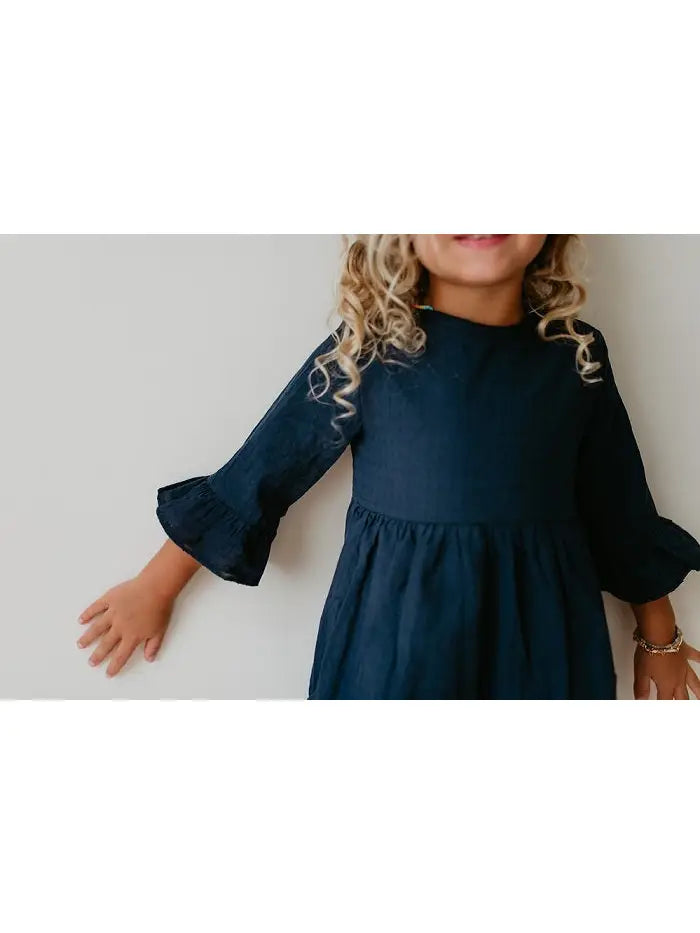 Navy Button Back Tunic
