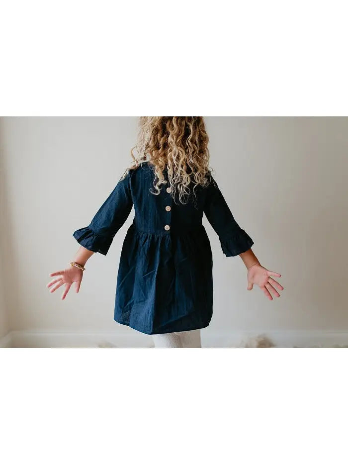 Navy Button Back Tunic