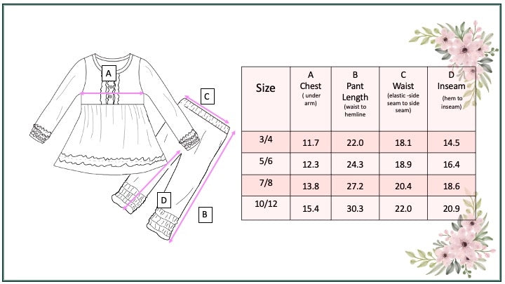 Teal and Plum Ruffle Pants and Shirt Set