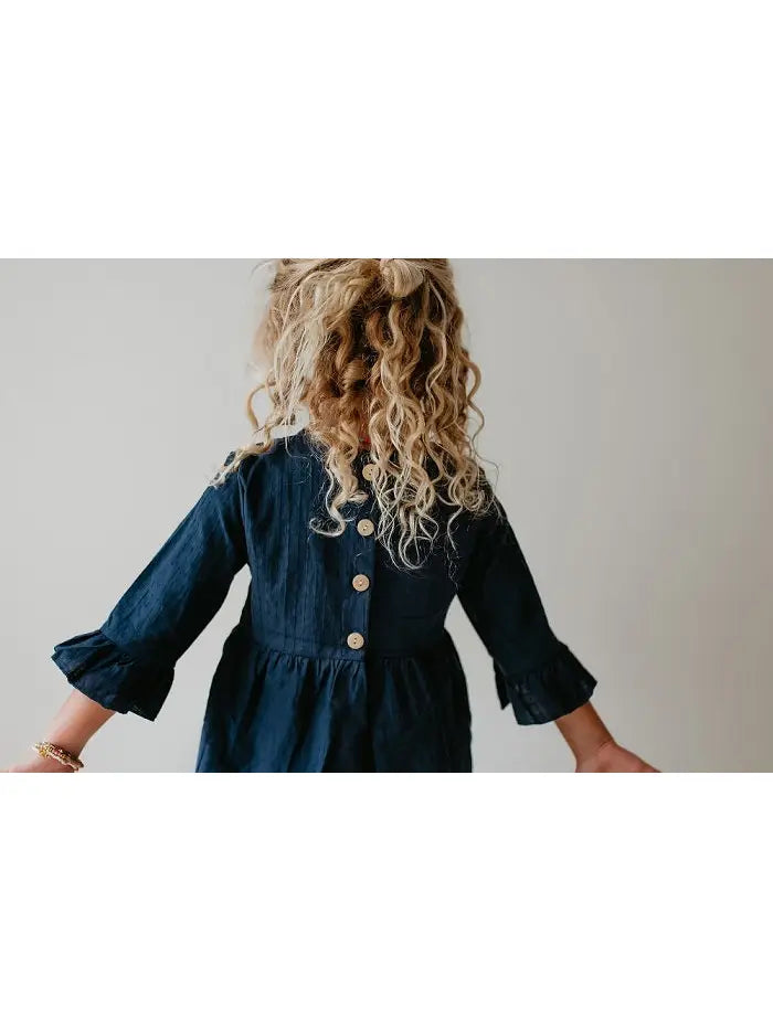 Navy Button Back Tunic