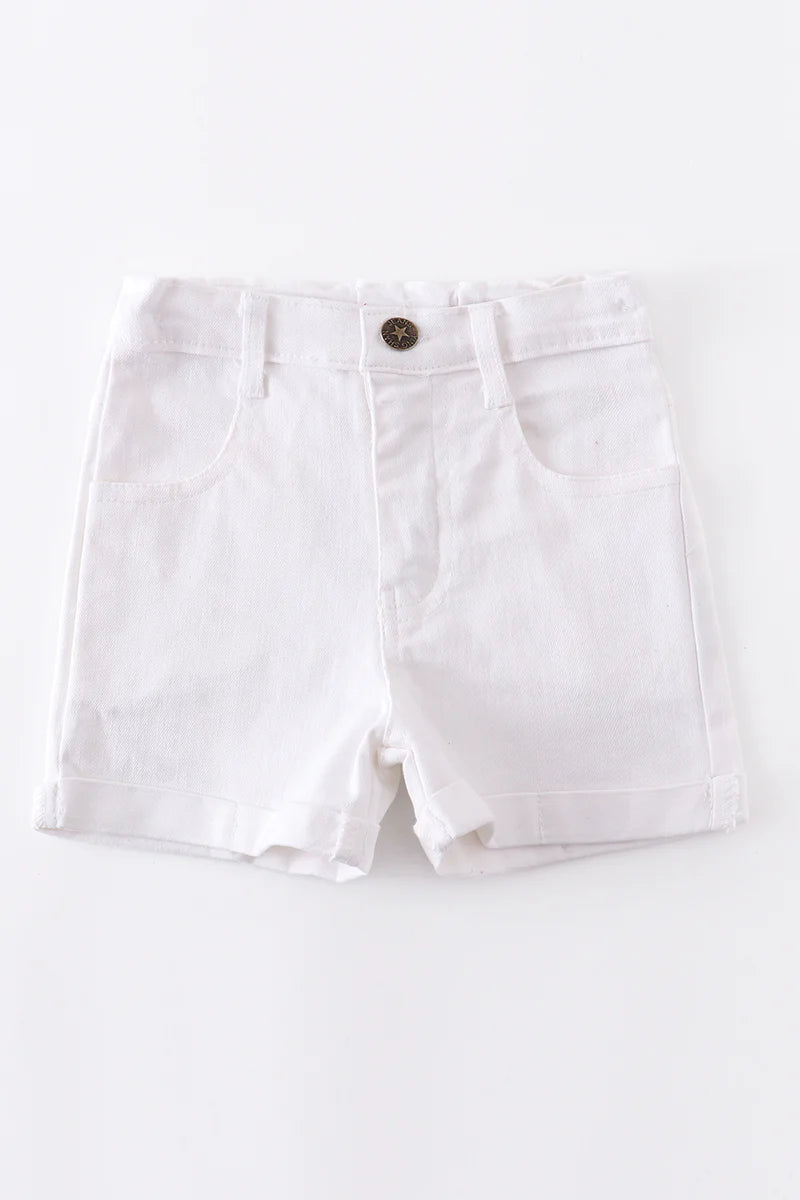 White Denim Shorts