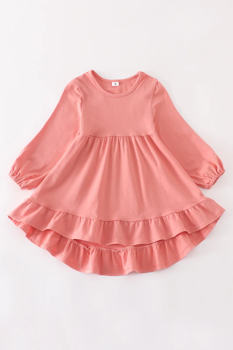 Coral Ruffle High Low Tunic