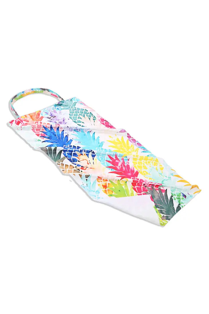 Pineapple Print Beach Towel Bag