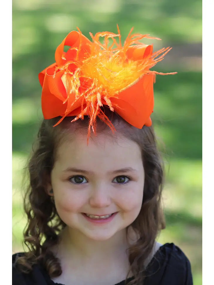 Feather Hair Bows - Assorted Colors