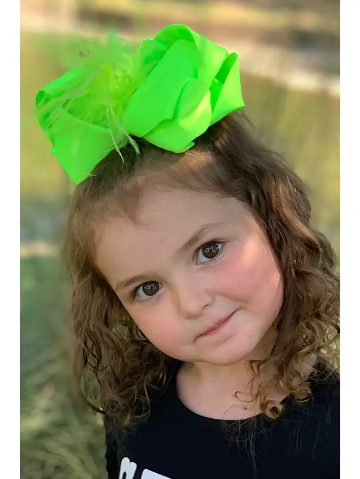 Feather Hair Bows - Assorted Colors