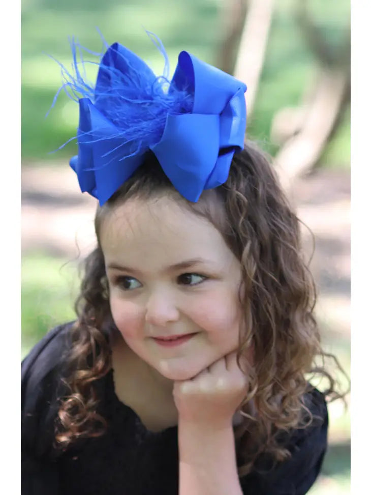Feather Hair Bows - Assorted Colors