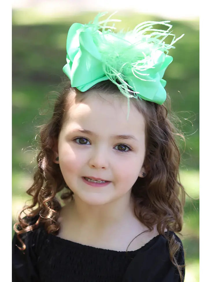 Feather Hair Bows - Assorted Colors