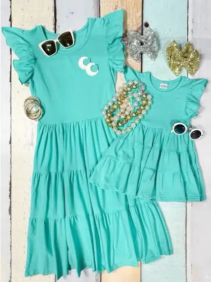 Mommy and Me Aqua Tiered Dress - Womens'