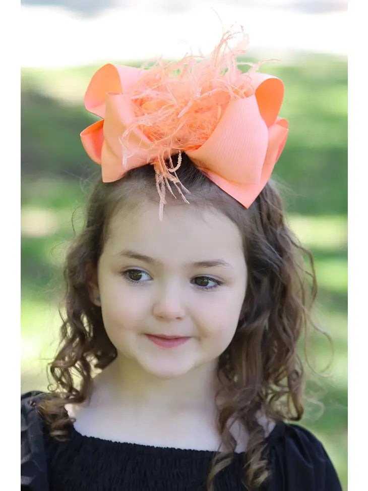 Feather Hair Bows - Assorted Colors