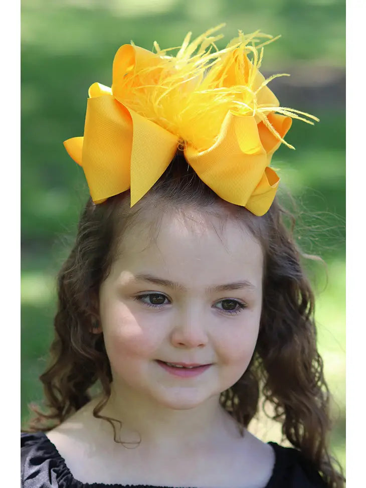 Feather Hair Bows - Assorted Colors