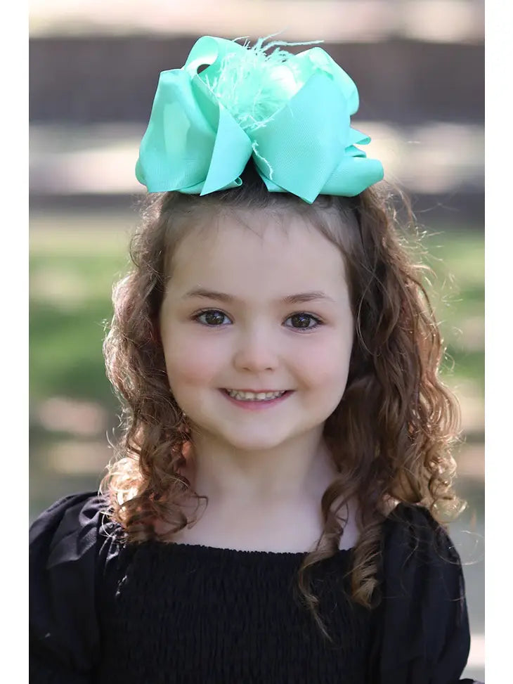 Feather Hair Bows - Assorted Colors