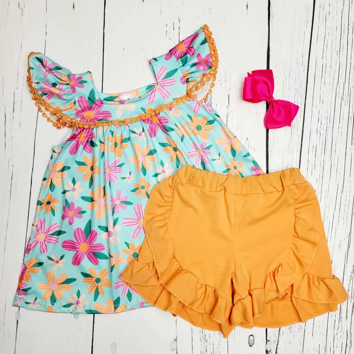 Tropical Sunrise Shorts Set