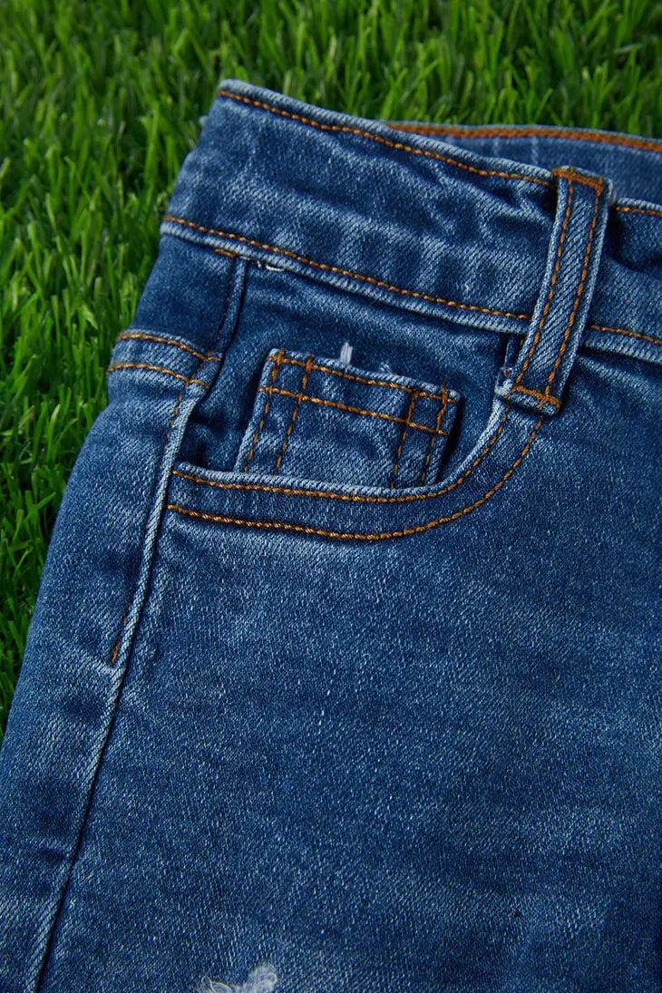 Baby Skinny Jeans with Distressed Hem - 12 Months
