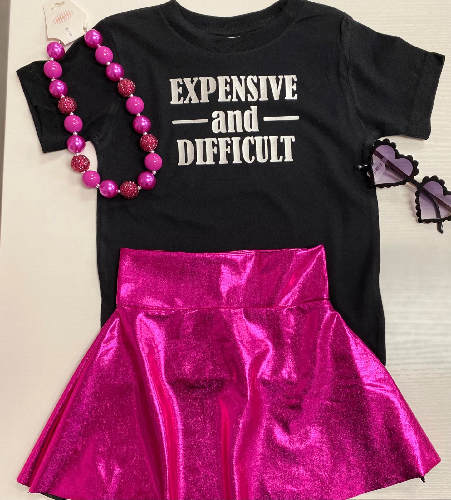Pink Metallic Skirt