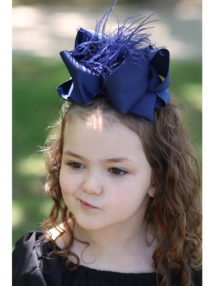 Feather Hair Bows - Assorted Colors
