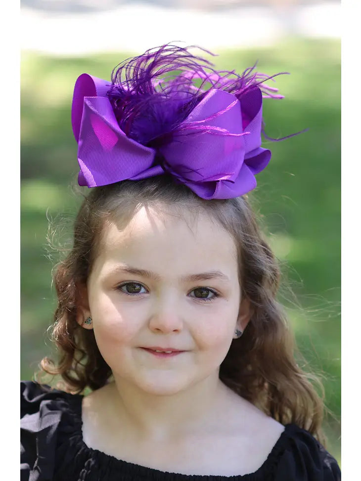 Feather Hair Bows - Assorted Colors