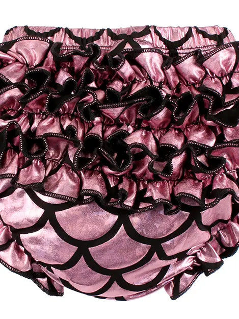Pink Metallic Mermaid Bloomers/Diaper Cover