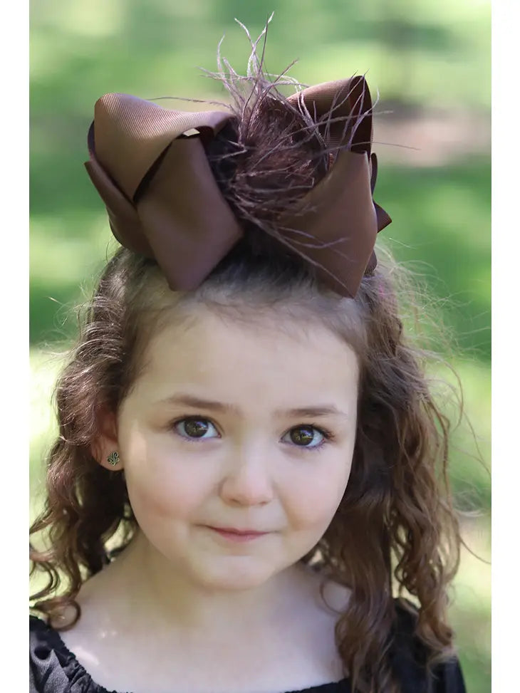 Feather Hair Bows - Assorted Colors
