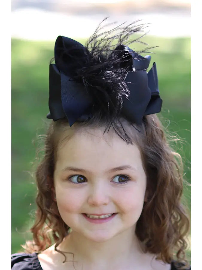 Feather Hair Bows - Assorted Colors