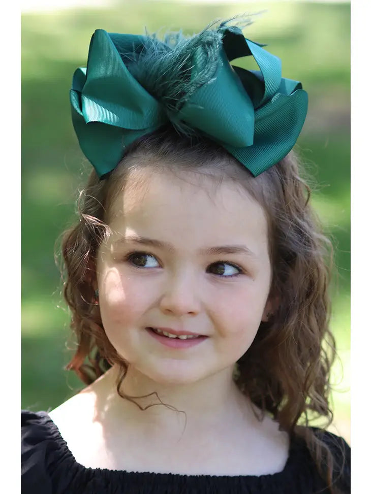 Feather Hair Bows - Assorted Colors