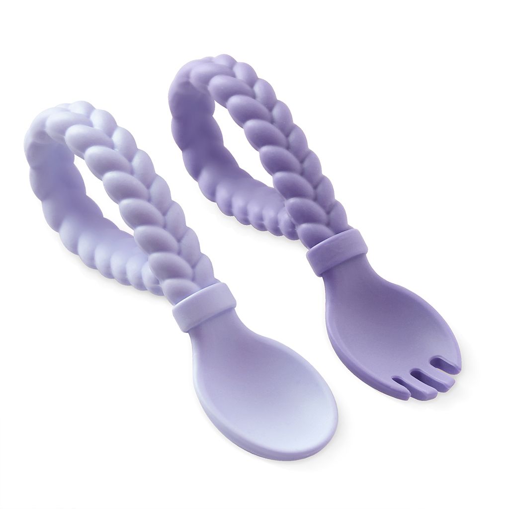 Itzy Ritzy - Sweetie Spoons Spoon and Fork Set (Amethyst + Purple Diamond)