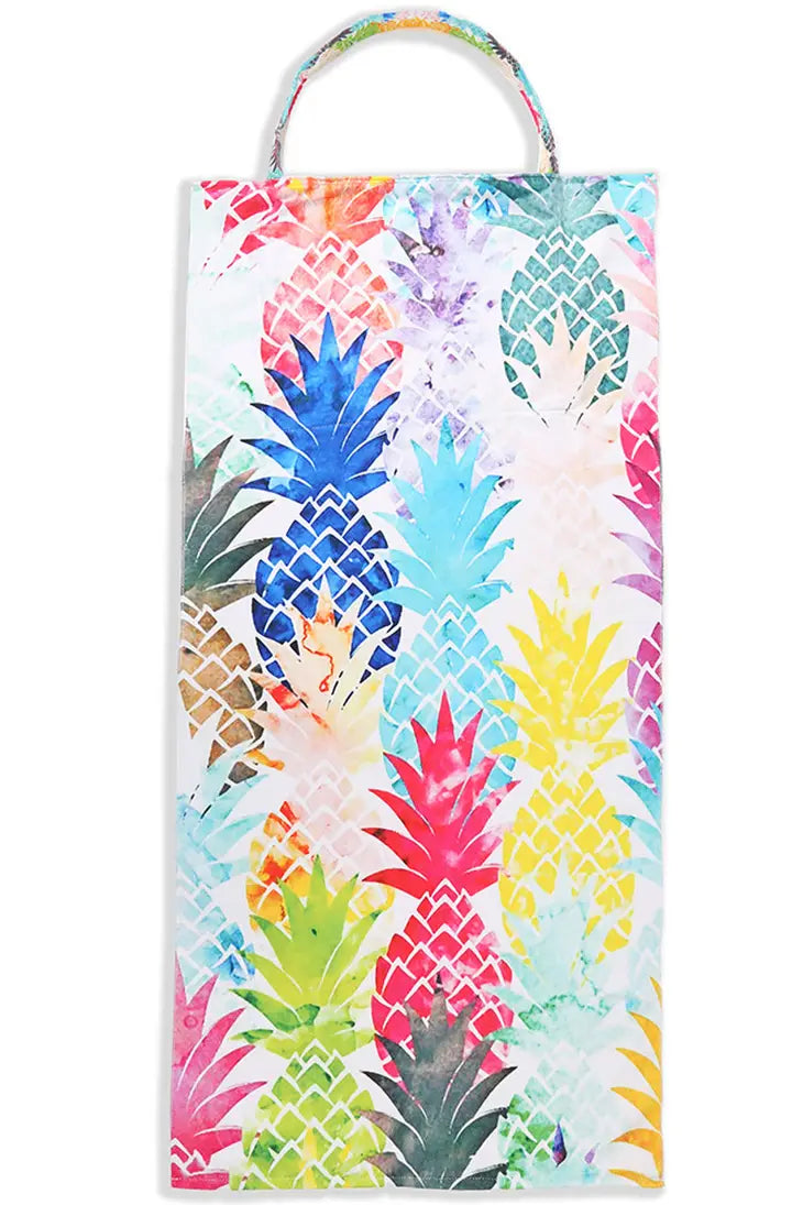 Pineapple Print Beach Towel Bag