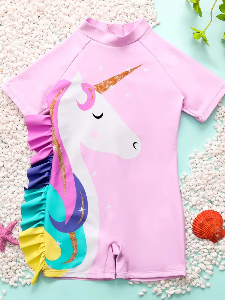 Ruffled Unicorn 1 PC Swimsuit