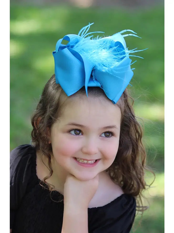 Feather Hair Bows - Assorted Colors