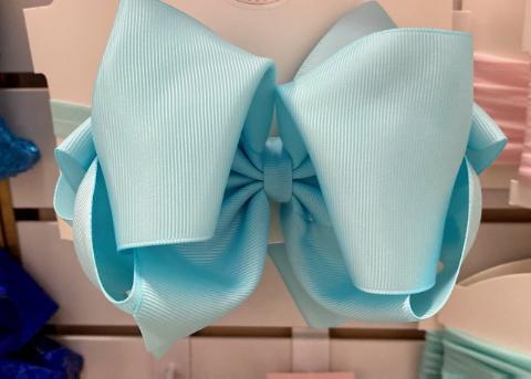 Baby Headband with 6" Double stacked Bow- Blue