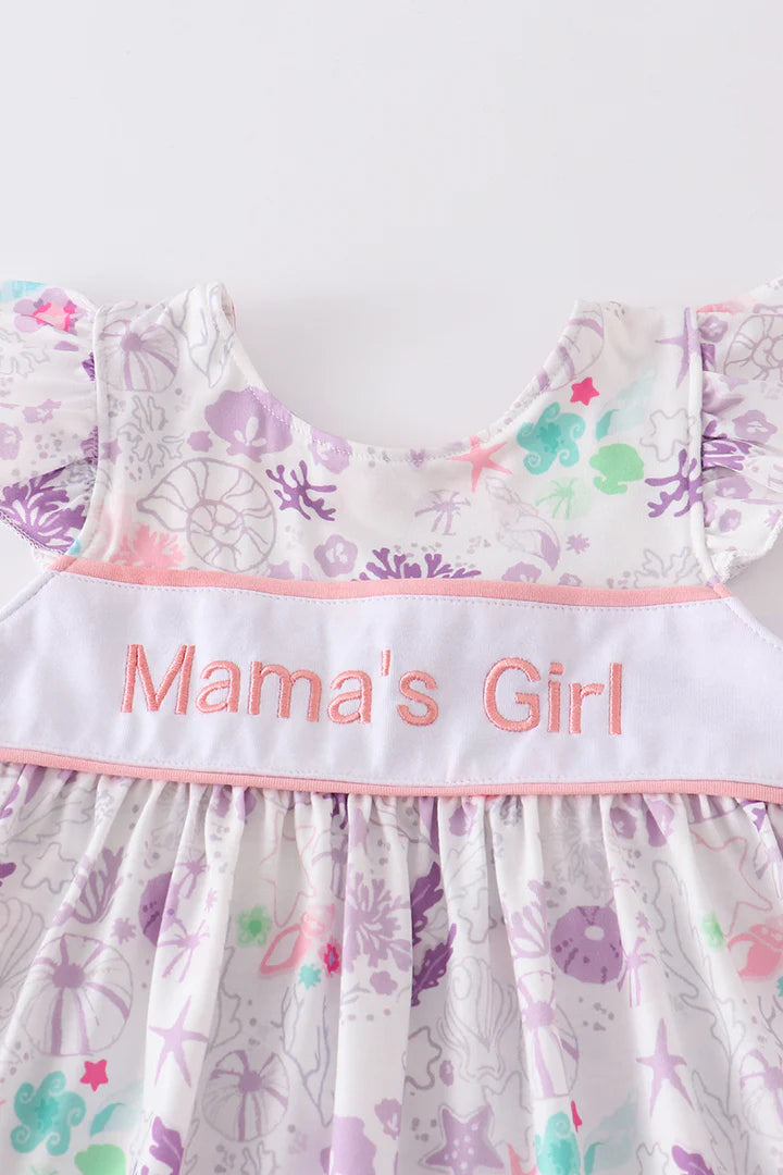 Mama's Girl Sea Life Print Shorts Set