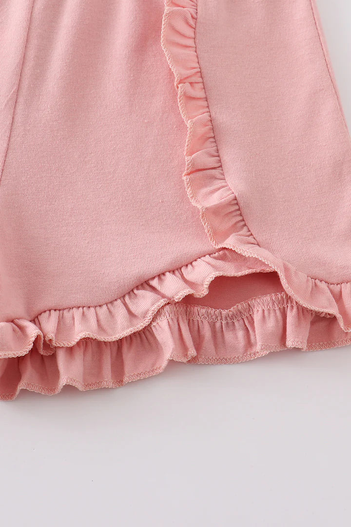 Light Pink Ruffle Shorts