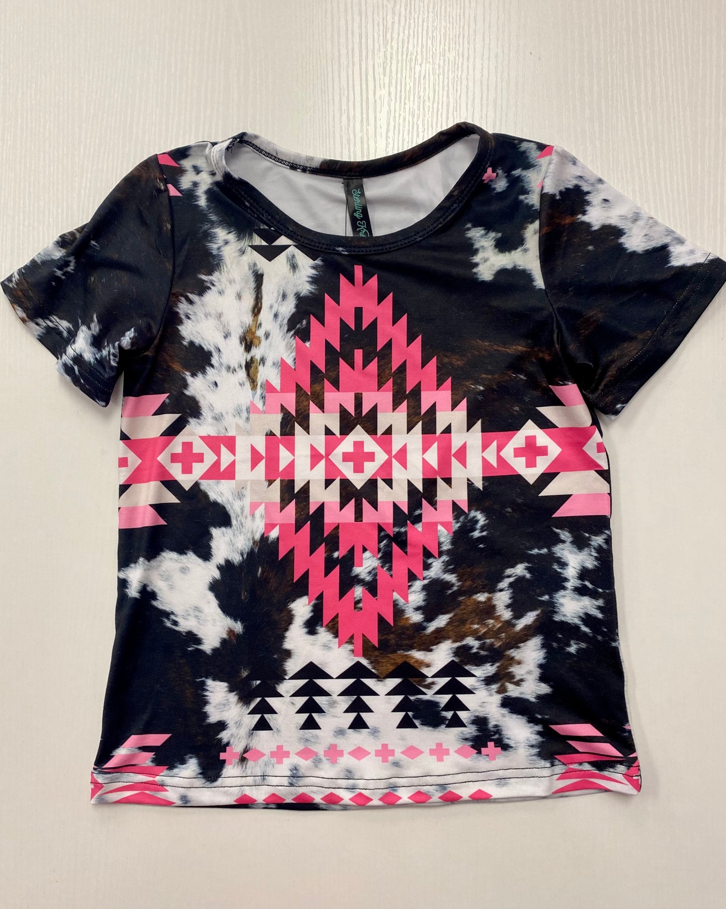 Pink on Cowhide Shirt