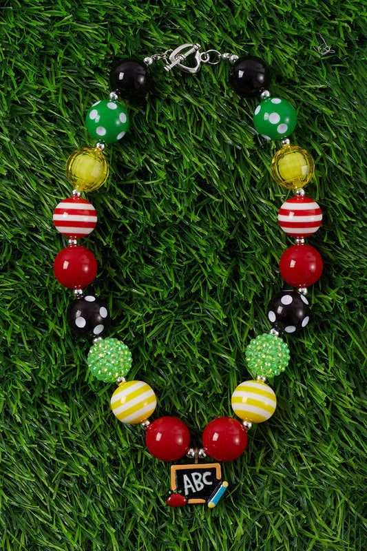 ABC Back To School Bubble Gum Bead Necklace