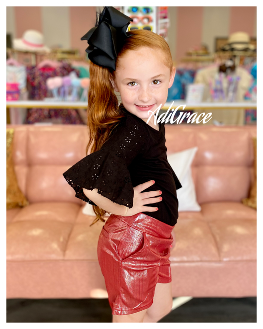Red Shimmer Shorts