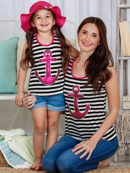 Mom and Me Sequin Anchor Tank Top - Kids